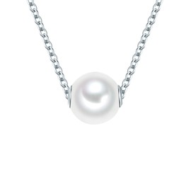 Valero Pearls Female 925/- Sterling Silver Fresh Water Cultured Pearl(s) approx. 8,0-9,0 mm Anchor Chain