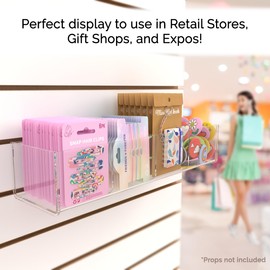 Marketing Holders 6 Pack Slatwall Acrylic Retail Tray 15.75" Wide x 4.75" Deep Four Compartment Clear Product Merchandise Storage Organizer for Businesses and Shops