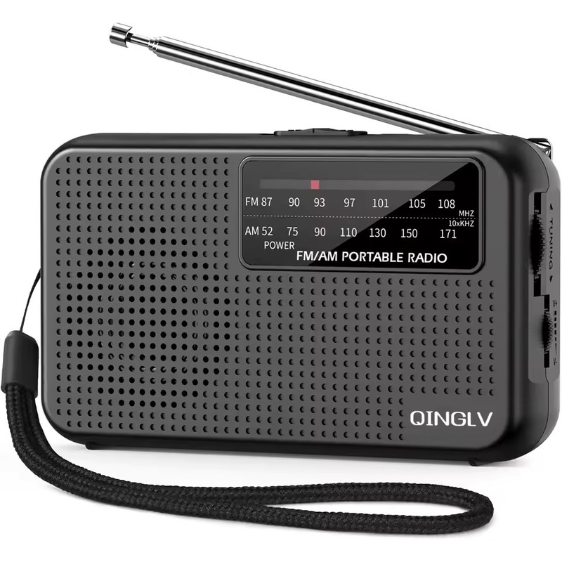 Portable Pocket AM/FM Radio with Telescopic Antenna, 3.5mm Headphone Jack