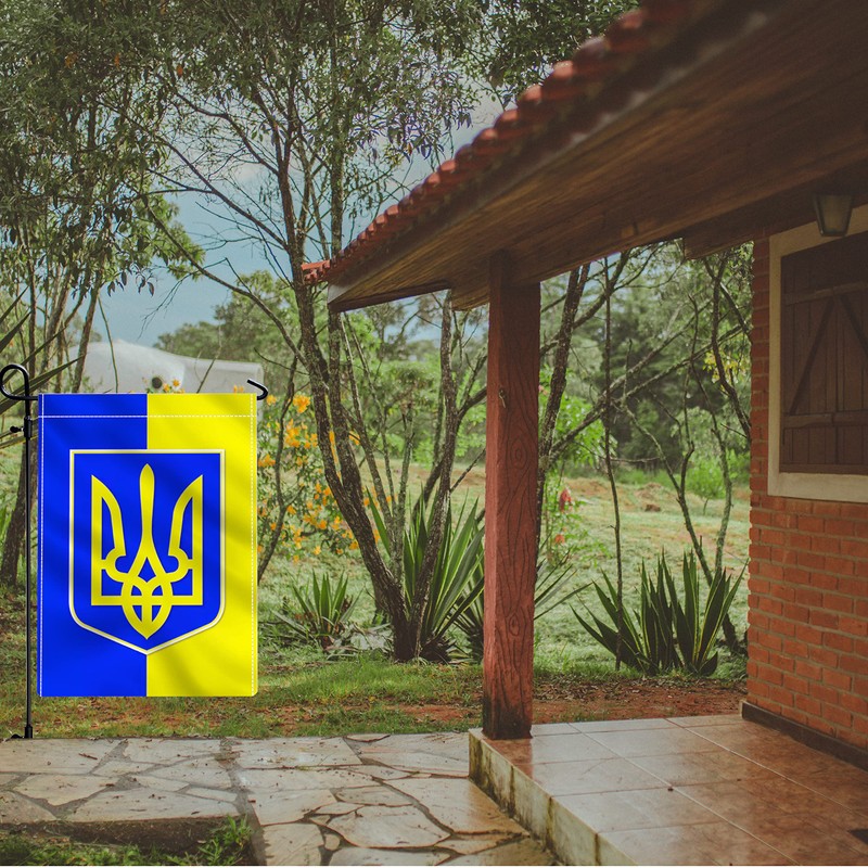 Ukrainian Garden Flag,12×18 Inch Outdoor Ukraine Banner for Canadian Yard