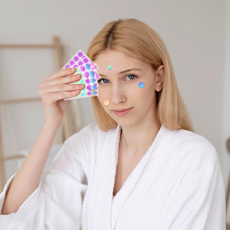 LuckyOpt Pimple Plasters, 4 Sheets Breathable Hydrocolloid Plasters for Hiding