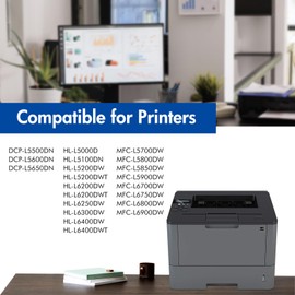 TN-850 TN850 Toner Cartridge 2-Pack: Replacement for Brother TN 850 TN820 High Yield Black for MFC 5850DW L5900DW HL-L6200DW HL-L5100DN Printer