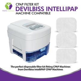 Mars Wellness CPAP Filter Kit - Compatible with Devilbiss IntelliPAP CPAP Machines - 12 Ultrafine Filters - Made in The USA