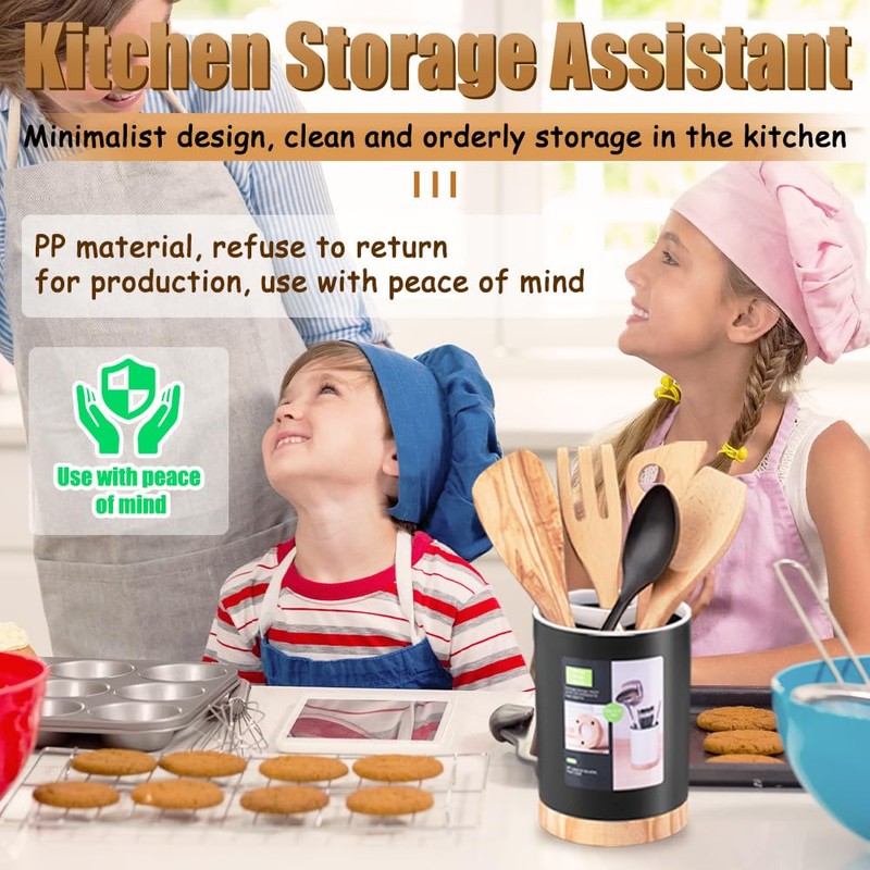 Tiosamd Kitchen Utensil Holder Tableware Storage Bucket, Spoon Chopsticks Fork