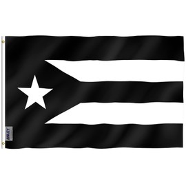 Anley Fly Breeze 3x5 Foot Puerto Rico Black Flag - Vivid Color and Fade proof - Canvas Header and Double Stitched - Puerto Rican National Flags Polyester with Brass Grommets 3 X 5 Ft