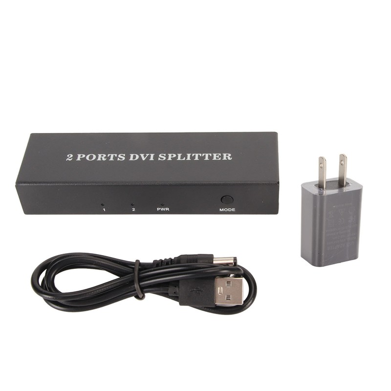 1x2 DVI Splitter 1 in 2 Out Support Resolution Up