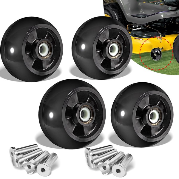 4 Pack AM125172 Plastic Deck Gauge Wheel Kit Compatible with