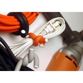 UT Wire 5-Inch Flexi Tie Reusable Cable Ties, Black/Grey/Orange