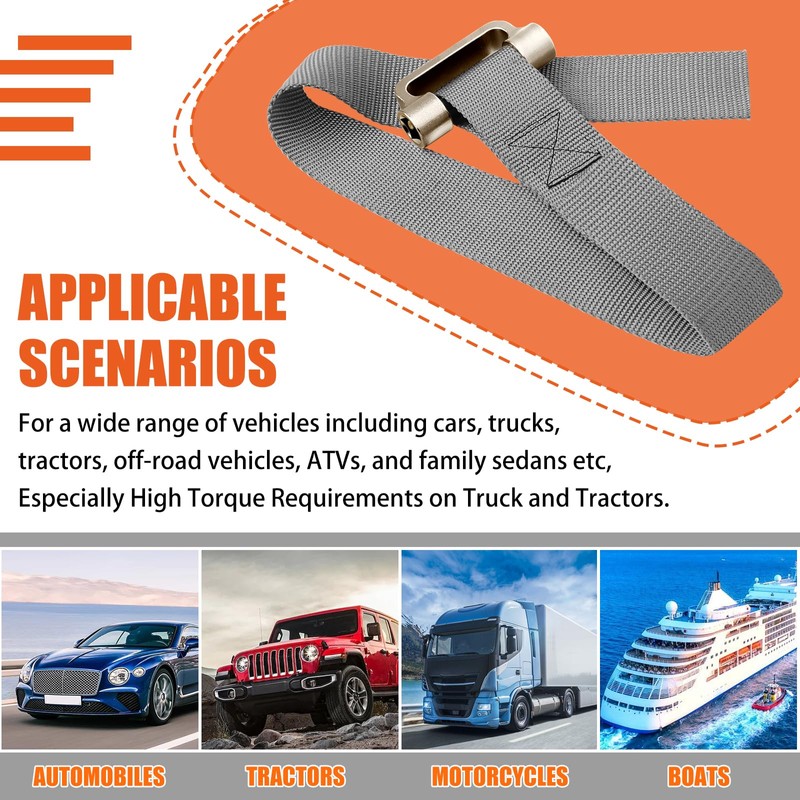 MEKILYN Heavy Duty Strap Filter Wrench for Oil Filter Removal