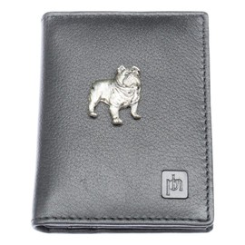 Bulldog Bifold Card Holder Leather Black Wallet RFID Safe 47