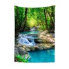 BELECO 5x7ft Fabric Green Forest Backdrop for Photography Small Waterfall