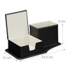 Relaxdays Desk Organiser for Notes and Pens, Tidy, Faux Leather,