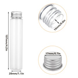 60 Pcs Clear Plastic Test Tubes with Caps (50 Ml) 28×107Mm for Party Gumball Candy Bath Salts