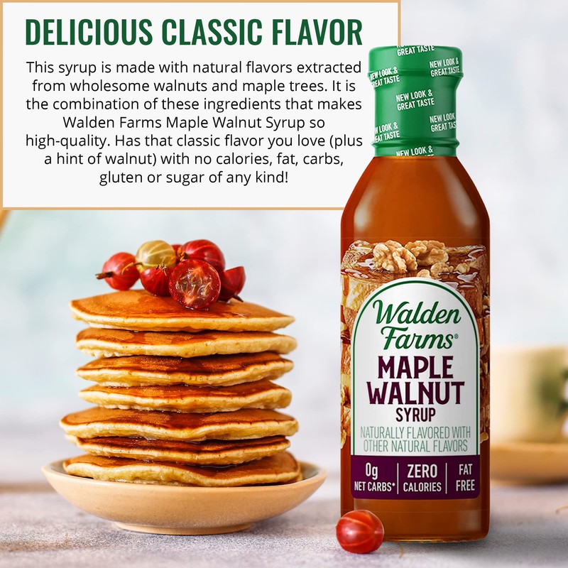 Walden Farms Maple Walnut Syrup – Perfect for Pancakes, Waffles,