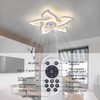 Ruibutrade White Flower Modern CeilingFans with Lights, Low Profile Ceiling