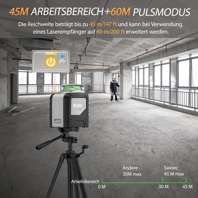 1 360 Self-Nivellierendes Laser-Nivellierendes 5 líneas 45 m Láser Cruz
