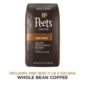 Peet's Major Dickason's Blend Dark Roast Whole Bean Coffee 18 Ounce Bag