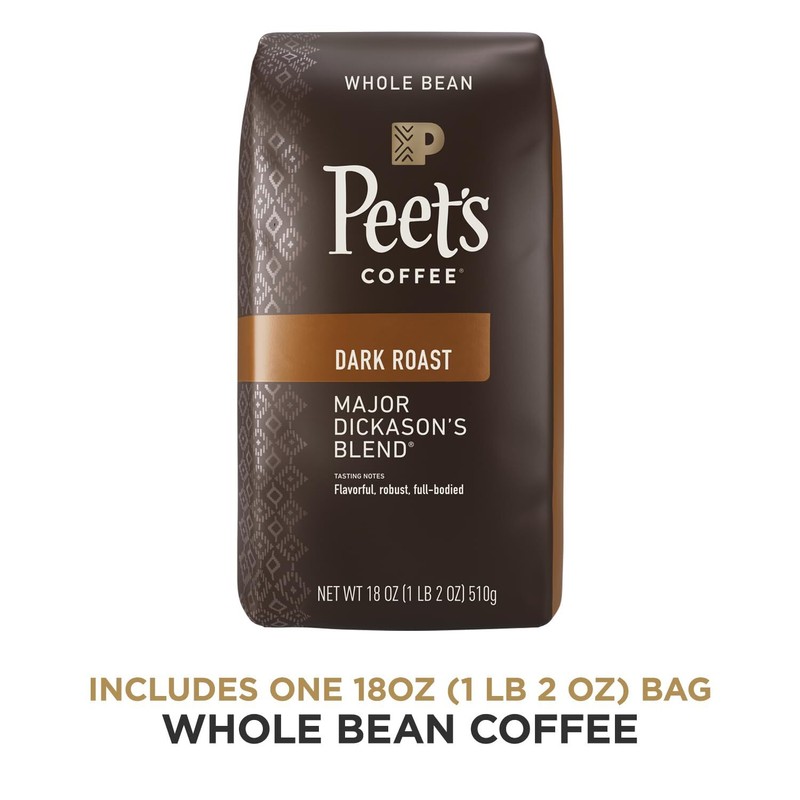 Peet's Major Dickason's Blend Dark Roast Whole Bean Coffee 18