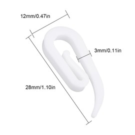 Tadipri Curtain Hooks Made of Plastic, 50 Pieces Universal Curtain Hooks, White Folding Hooks, Over Clip Hooks for Door Curtain, Window Curtain