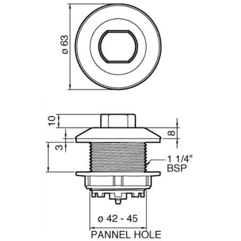 Replacement Chrome Toilet Flush Button & Spare Bellow Set Fits