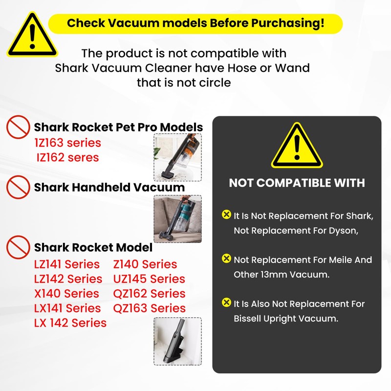 ZDRU 2 Pcs Black Round Vacuum Brush, 1-1/4" Universal Vacuum