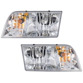 KarParts360 For 2003-2011 Ford Crown Victoria|Headlight Assembly Pair Driver & Passenger Side w/Bulbs FO2502200 FO2503200