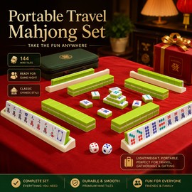 144-Piece Travel Mahjong Set for Gatherings – Portable Chinese Tile Game for Family Nights & Gifts