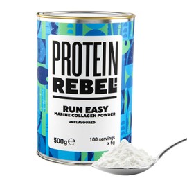 Marine Collagen Powder - No Aftertaste, 100 Servings of Pure Collagen - Hydrolysed Marine Collagen Supplements for Running Nutrition, Joints, Skin, Hair & Nails - Run Easy by Protein Rebel (100 Uses)