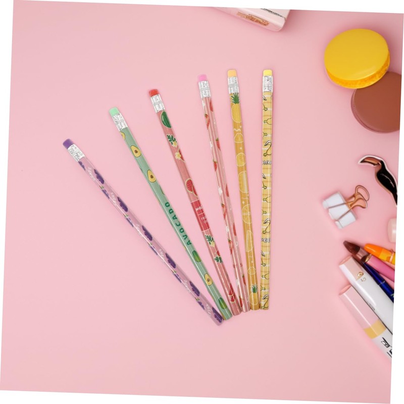 Kisangel 36pcs Cute Fruit Themed Pencils for Fun Wooden Drawing