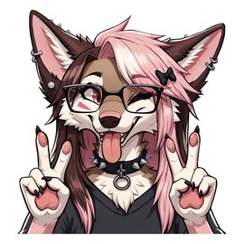 NXYRLGS 5.1" Funny Pink Furry Car Decals Vinyl Windshield Windows Laptop Decoration Motorcycle Bumper Fridge Stickers