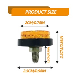 Icyhaws 6PCS Motorcycle Reflectors License Plate Bolts and Nuts M5 Car Tag Screw Universal Motorcycle Bicycle Car Accessory Round Reflectors (Yellow)