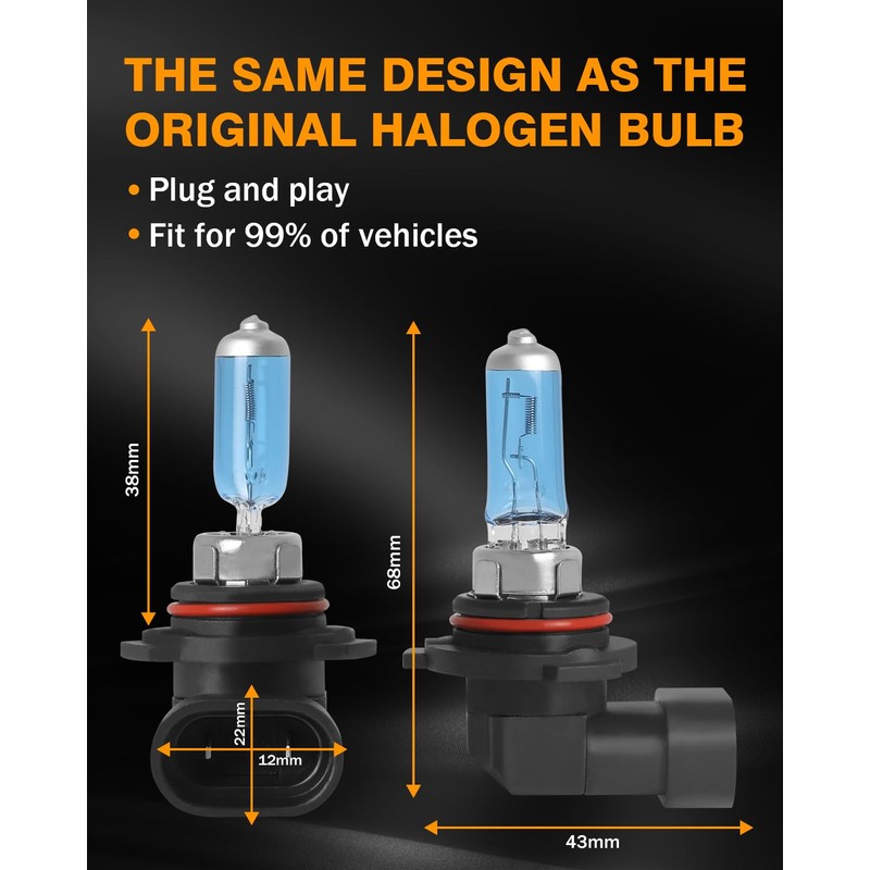 NSDXCT 9005 9006 High Performance Halogen Headlight Bulbs For Honda