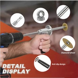 BJinegely Inside Pipe Cutter for PVC Pipe, Upgraded Versatile PVC Pipe Cutter and Drill Attachment with Diamond Grit Cutting Wheel and Handle