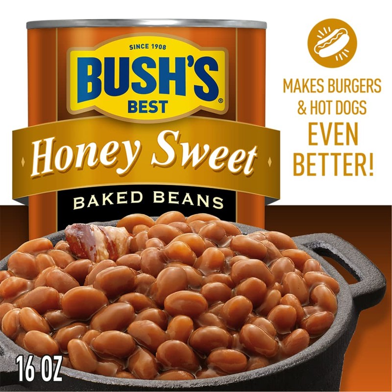BUSH'S BEST 16 oz Canned Honey Sweet Baked Beans, Source