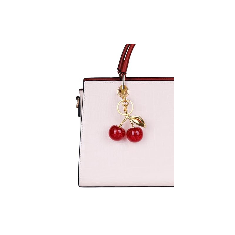 OVRUNS Cherry Bag Charm - Cute Sparkling Purse Accessory