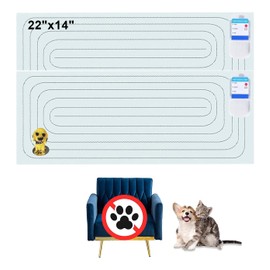 Scat Shock Mat for Dogs and Cats Indoor, Pet Shock Mats for Training Pets, Electric Repellent Mat Keeps Dogs and Cats off Counter, Couch and Sofa, 3 Training Modes (22"x 14" Two Pieces with Tester)