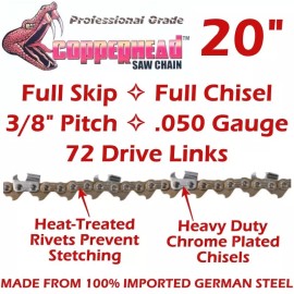 For STIHL COPPERHEAD 2-Pk 20" SKIP TOOTH Chains fits STIHL MS661C 33RSF-72 3/8, .050, 72DL
