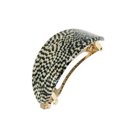 France Luxe Oval Ponytail Barrette, Opera Silver