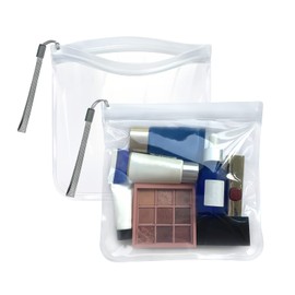 Clear Travel Toiletry Bags (No Printing, No Risk of Rejection) Airport Security Liquids Bags 20x20cm, 1 Litre Meet The Criteria, 100% Waterproof and Leakproof