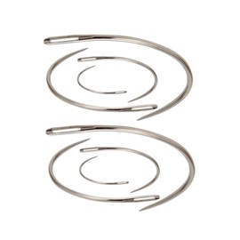 Curved Leather Sewing Needles, 8-Piece Set, Silver, Heavy Duty for Weaving and Crafts, Sewing Sharp Needles