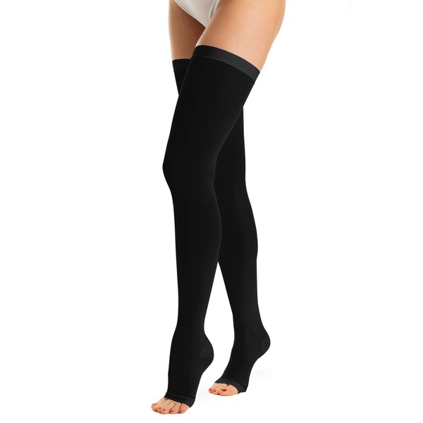 RelaxSan Antiembolism M0370A (1 Pair - Black, L) Open-toe anti-embolism