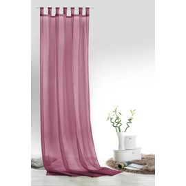 Fashion&Joy Type 418 Plain Voile Panel Curtain Eyelet Curtain or Tab-Top Curtain 9 Colours Transparent