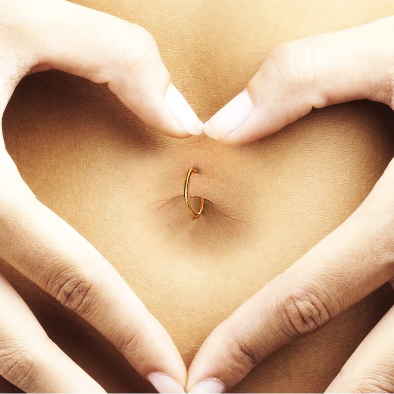 ALOME Gold Belly Button Ring - Plain 14K Gold Filled