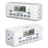 [2 Pack] NEARPOW Digital Timer For Lamp With Dual Outlets,