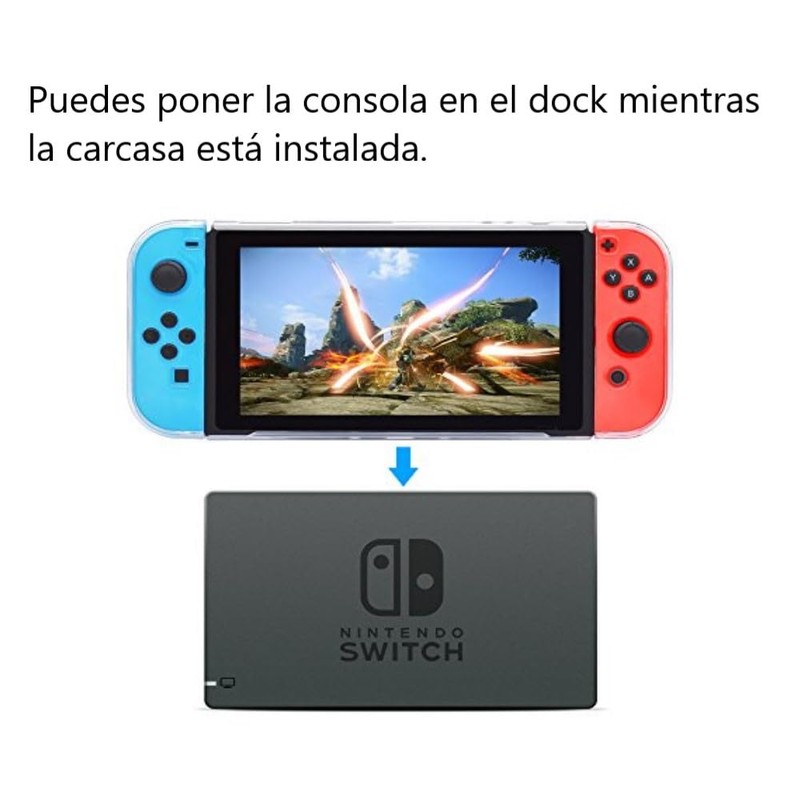 DA GAMERS Protector Rigido Transparente Switch Crystal Cover Case