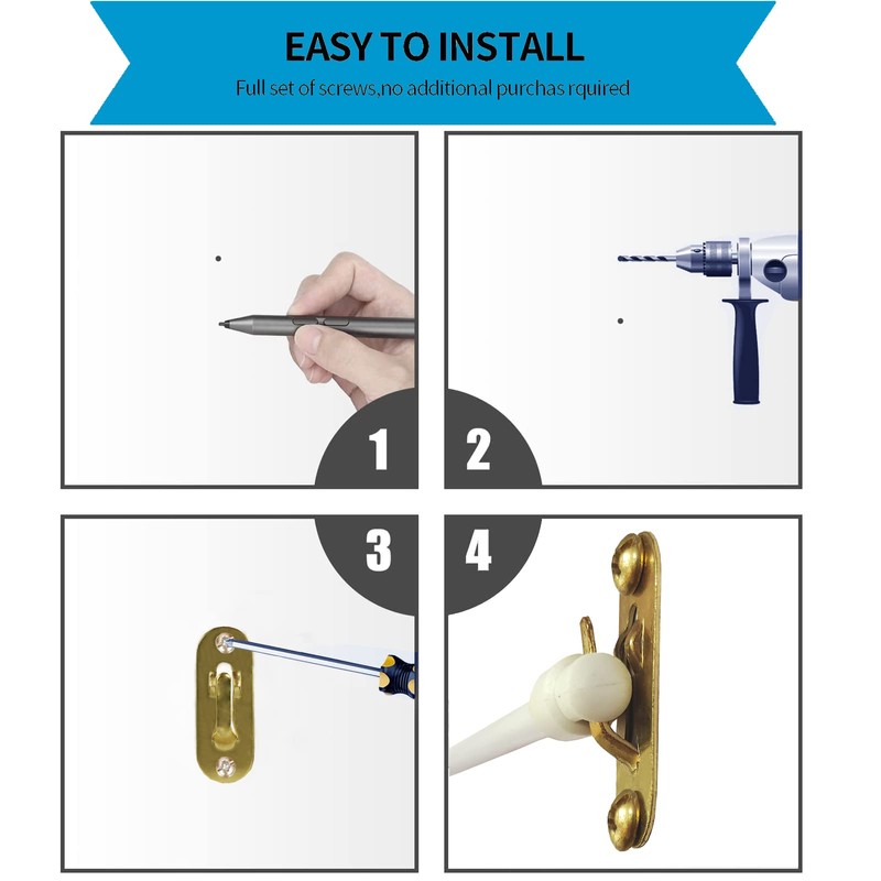 Kowibcl Curtain Rod Bracket,Curtain Rod Holder with Screw Pack (for