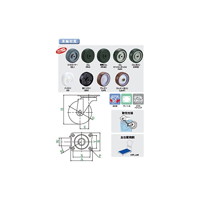 UeCaster S Series SG Type Universal Caster Nylon Car Wheel