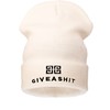 4sold Men's Knitted Hat Black M/L Black Giveashit (White) Universal