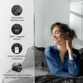 1000 Tc Gray Pillowcases Queen, 100% Cotton Pillowcases for Hotel Pillows, Standard Pillowcases Pack of 2, Luxury Sateen Weave Pillow Covers Set of 2- Charcoal