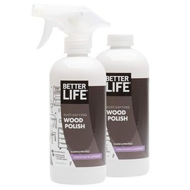 BETTER LIFE Wood Furniture Polish - Wood Cleaner & Dusting Spray for Tables, Banisters or Floor - Great Wood Seasoning for Old Wooden Cabinet, Antique Restorer - 16oz (2Pack) Cinnamon & Lavender